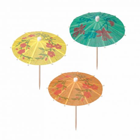 Зонтики для мороженого/коктейлей PAP STAR, 8см, 6шт, разноцветные