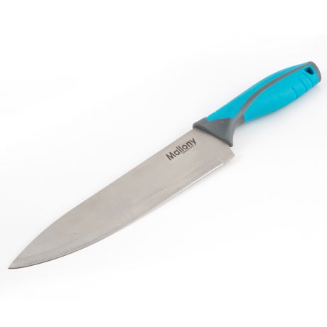 Нож с прорезиненной рукояткой ARCOBALENO MAL-01AR поварской, 20 см, т.м. Mallony