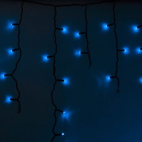 Гирлянда светодиодная Neon-Night Айсикл (бахрома) 88 LED свечение синее 2,4х0,6 м уличная (255-031)
