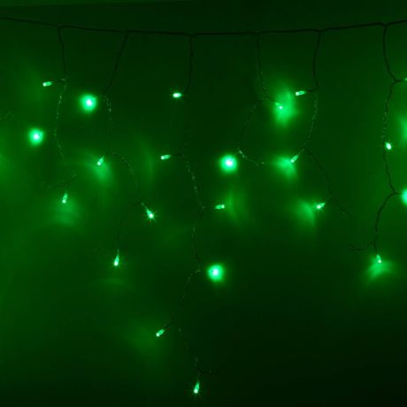 Гирлянда светодиодная Neon-Night Айсикл (бахрома) 88 LED свечение зелёное 2,4х0,6 м уличная (255-054)