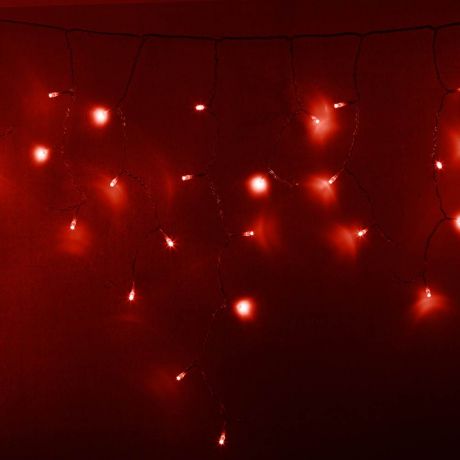 Гирлянда светодиодная Neon-Night Айсикл (бахрома) 88 LED свечение красное 2,4х0,6 м уличная (255-052)