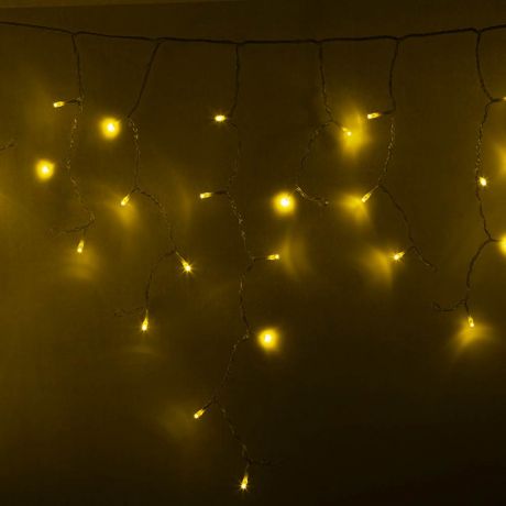 Гирлянда светодиодная Neon-Night Айсикл (бахрома) 176 LED свечение желтое 4,8х0,6 м уличная (255-141)