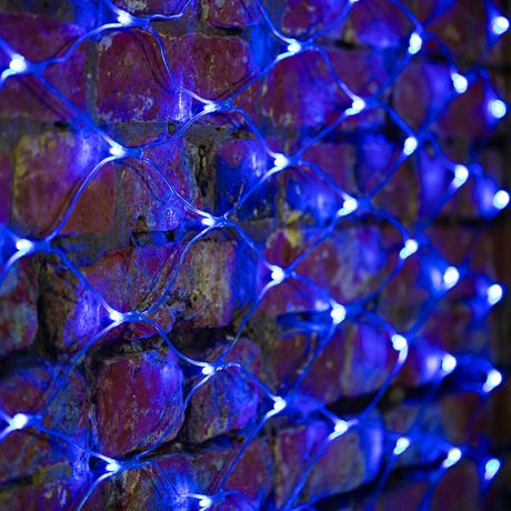 Гирлянда светодиодная Neon-Night Сеть 288 LED свечение синее 2х1,5 м уличная (215-043)