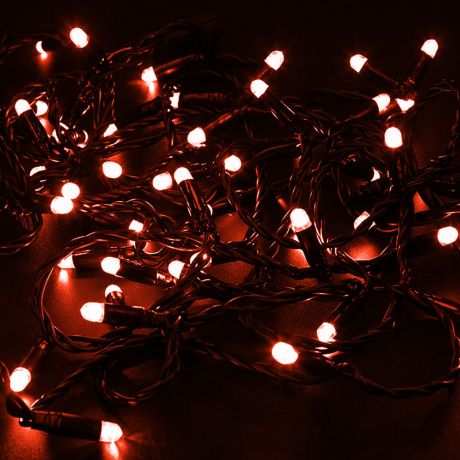 Гирлянда светодиодная Neon-Night Нить 100 LED свечение красное 10 м уличная (305-272)