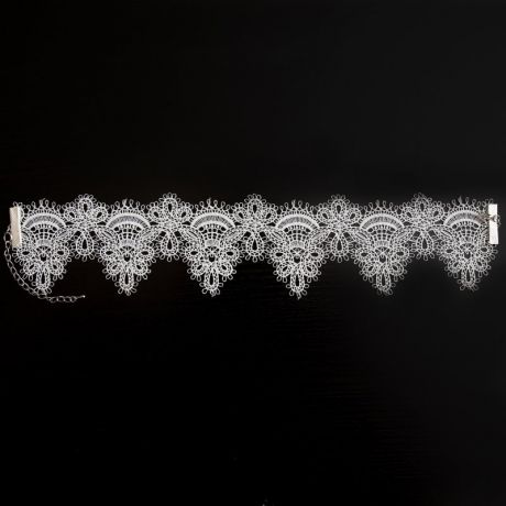Белое кружевное ожерелье-чокер ручной работы Dolce Piccante Delicati pizzi - XS