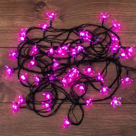 Гирлянда светодиодная Neon-Night Цветы Сакуры 50 LED свечение розовое 7 м (303-038)