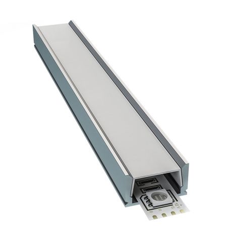 Профиль для светодиодной ленты OGM P8-05 1 м прямой накладной алюминий комплект