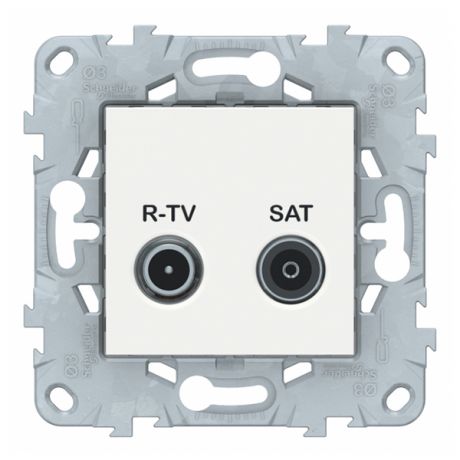 Розетка телевизионная Schneider Electric Unica NEW NU545418 оконечная R-TV-SAT скрытая установка белая