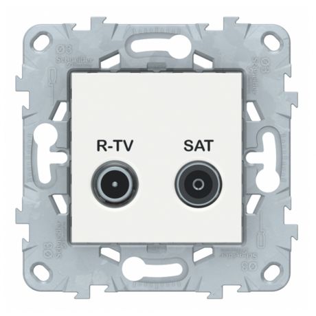 Розетка телевизионная Schneider Electric Unica NEW NU545518 оконечная R-TV-SAT скрытая установка белая