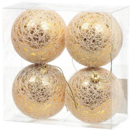 Елочный шар золотой SY18ST-296, 4 шт, 8 см