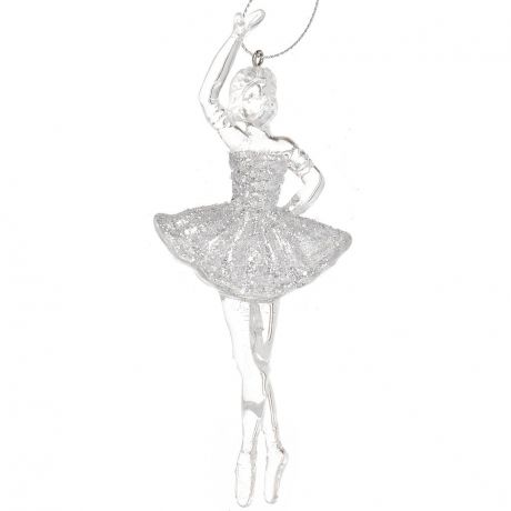 Елочная игрушка Балерина SYYKLA-191941 серебро, 14.5 см