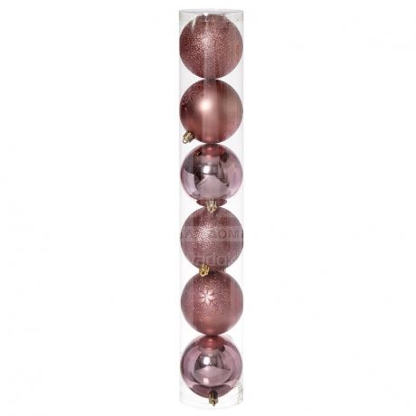 Елочный шар розовое золото SYQB-0119194RG, 6 шт, 6 см