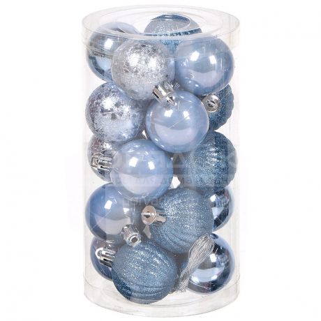 Елочный шар голубой SYQB-0120197, 20 шт, 4 см