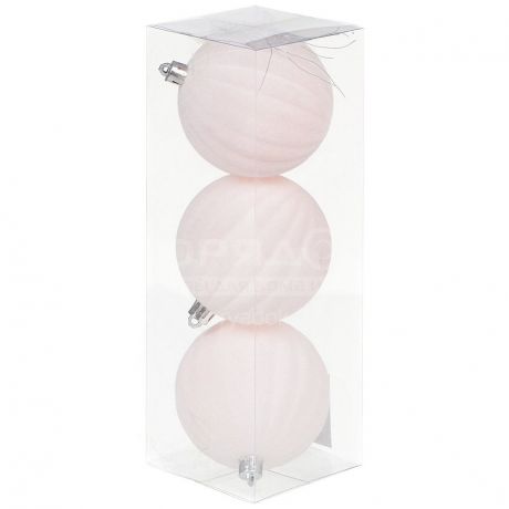 Елочный шар светло-розовый SYQE-012133BP, 3 шт, 8 см