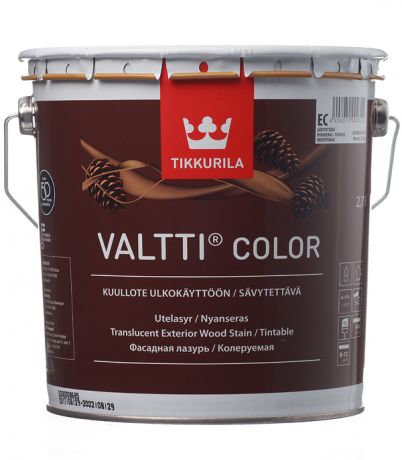 Антисептик Tikkurila Valtti Color декоративный для дерева бесцветный 2,7 л