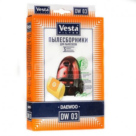 Мешок для пылесоса бумажный Vesta filter DW 03, 5 шт