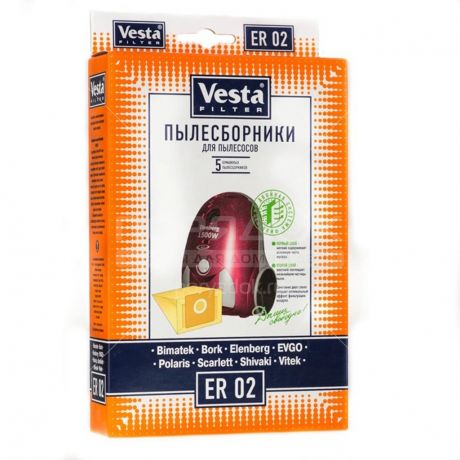 Мешок для пылесоса бумажный Vesta filter ER 02, 5 шт