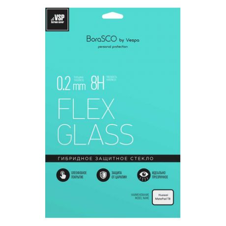 Защитное стекло BORASCO Hybrid Glass для Huawei MatePad T8, 8", 194.8 х 116.2 мм, 1 шт [39224]