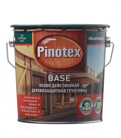 Антисептик Pinotex Base грунтовочный для дерева бесцветный 2,7 л