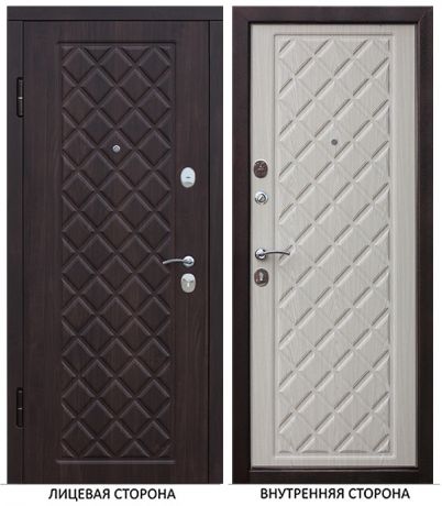 Дверь входная Kamelot левая вишня темная - беленый дуб 860х2050 мм