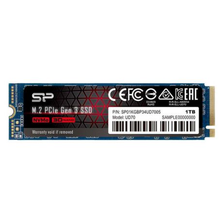 SSD накопитель SILICON POWER M-Series UD70 SP01KGBP34UD7005 1ТБ, M.2 2280, PCI-E x4, NVMe