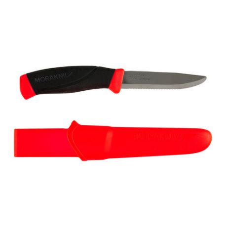 Нож Morakniv Companion F (11828) стальной лезв.99мм серрейт. заточка черный/красный