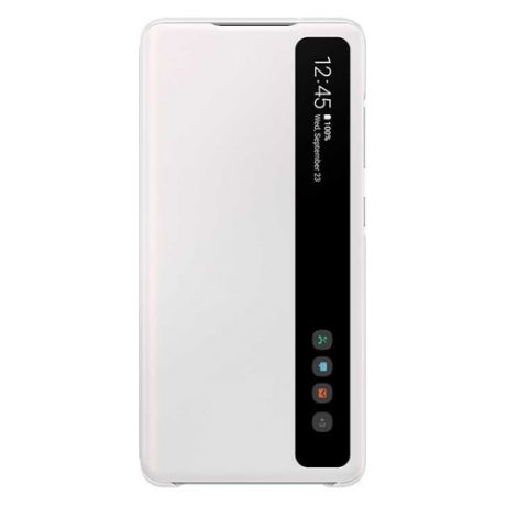 Чехол (флип-кейс) SAMSUNG Smart Clear View Cover, для Samsung Galaxy S20 FE, белый [ef-zg780cwegru]
