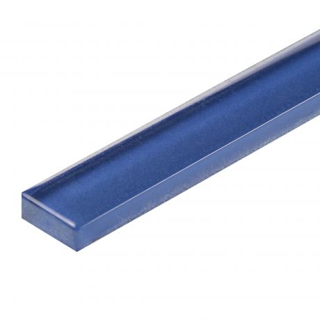 Плитка бордюр Керамин Соло 9 синий стеклянный 400x20x8,5 мм