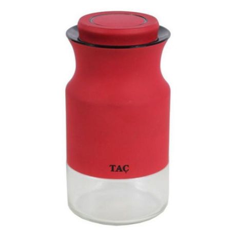 Банка Bradex TK 0404 для сыпучих продуктов цилинд. 0.84л. стекло красный