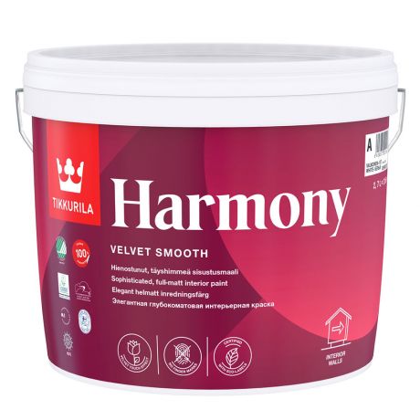 Краска водно-дисперсионная Tikkurila Harmony моющаяся основа C 2,7 л