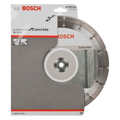 Алмазный диск BOSCH Concrete Professional ECO BPE, по бетону, 230мм, 2.3мм, 22.23мм [2608602200]