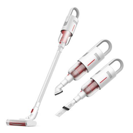 Ручной пылесос (handstick) DEERMA Vacuum Cleaner VC20-Plus, 100Вт, белый/красный