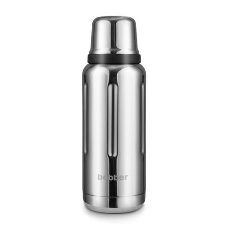 Термос BOBBER Flask-1000, 1л, серебристый/ черный