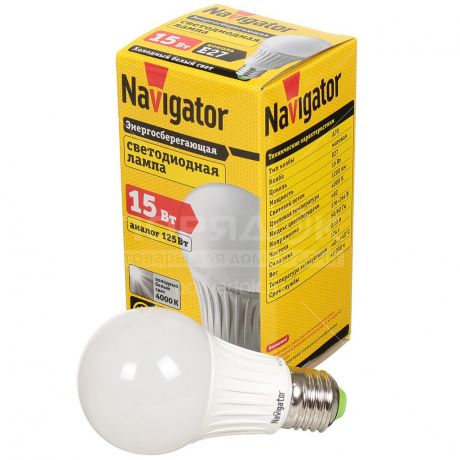 Лампа светодиодная Navigator 71 365, 15 Вт Е27 холодный белый свет