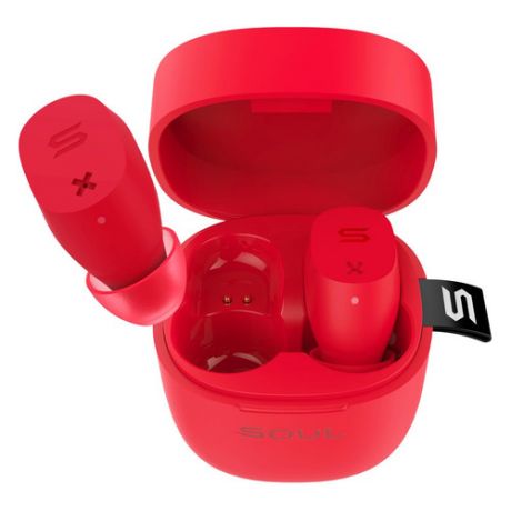 Наушники с микрофоном Soul ST-XX, Bluetooth, вкладыши, красный матовый [80000624]