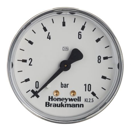 Манометр Honeywell 1/4 НР(ш) аксиальный 10 бар d63 мм для редуктора D06F и фильтра FK06