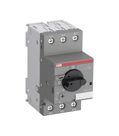 Автоматический выключатель защиты двигателя ABB MS116-1.6 (1SAM250000R1006) 3P 1,6 А 50 кА 690 В на DIN-рейку/монтажную плату