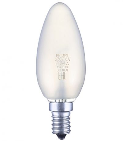 Лампа накаливания Philips 60 Вт E14 свеча С37 220 В матовая