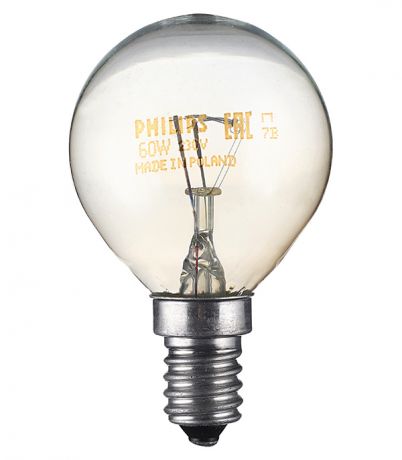 Лампа накаливания Philips 60 Вт E14 шар G45 220 В прозрачная