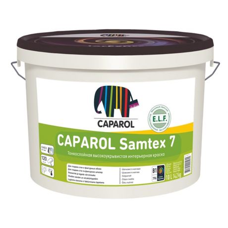 Краска водно-дисперсионная Caparol Samtex 7 ELF моющаяся белая база 1 10 л