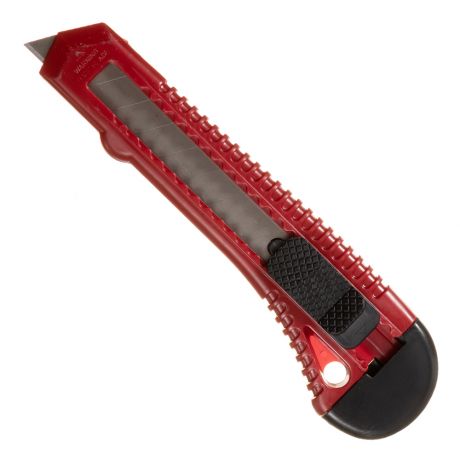 Нож строительный Hesler 18 мм с ломающимся лезвием пластиковый корпус красный