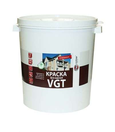 Краска водно-дисперсионная фасадная VGT Белоснежная 45 кг