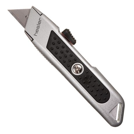 Нож строительный Hesler 19 мм с выдвижным лезвием металлический корпус