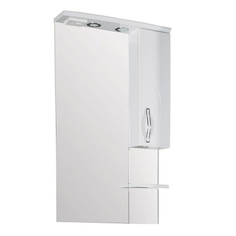 Зеркальный шкаф АСБ-Мебель Грета 600 мм с подсветкой белый