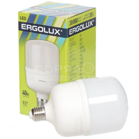 Лампа светодиодная Ergolux 13 555, 40 Вт, Е27, дневной свет