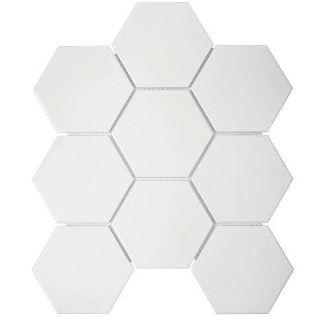 Мозаика Starmosaic Hexagon big белая керамическая 256х295х6 мм матовая