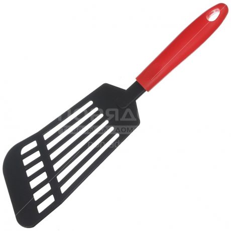 Лопатка кулинарная Daniks H1022-04R нейлоновая широкая с красной пластиковой ручкой