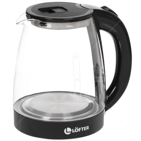 Чайник электрический стеклянный Lofter C01, 2 л, 1.5 кВт, черный