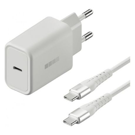 Сетевое зарядное устройство INTERSTEP 73238, USB type-C, USB type-C, 3A, белый