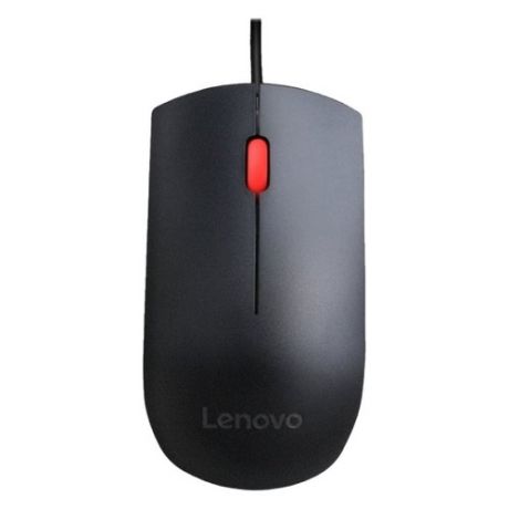 Мышь LENOVO Essential, оптическая, проводная, USB, черный [4y50r20863]